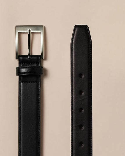Amazon Essentials Men's Leather Belt, Classic Style