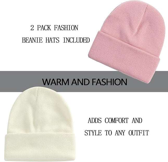 ZOORON 1&2 Pack Beanie for Men Women Slouchy Beanie Hats Winter Knit Caps Soft Ski Hat Unisex