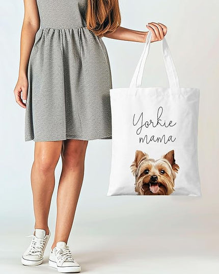 Dog Mama Canvas Tote Bag for Women, Dogs Lover Gift for Dog Mom, Birthday Christmas Cute Rottweiler Gifts For Women.