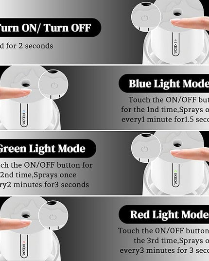 Smart Car Air Freshener,100ml Essential Oil Mist Aroma Machine, 3 Mode Mini Small Scent Spray for Truck & Car with Touch Switch, Automotive Aroma Diffuser for Gift(White, Milk-Aromas)