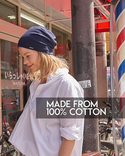 CHARM Cotton Summer Beanie for Men & Women - Slouchy Lightweight Chemo Headwear for Women, Hipster Fashion Slouchy Hat