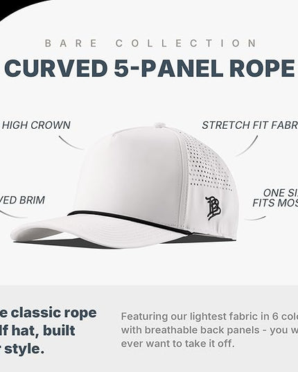 Branded Bills Vintage Old Glory PVC Curved 5 Panel Rope Hat, Fits 7-7 7/8, Adjustable Snapback | Lightweight, Comfort Stretch