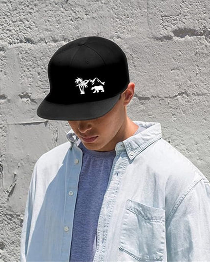 Skull Finger Flat Bill Hats for Men Black Mens Snapback Hat Baseball Cap Fitted Hat Rock N Roll Skeleton Hand Snap Backpack