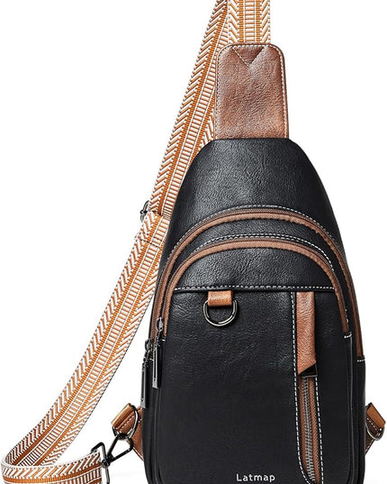 7L Sling Bag for Women Men Leather Small Sling Backpack Daypack Anti Theft Fanny Pack Crossbody Purse Travel