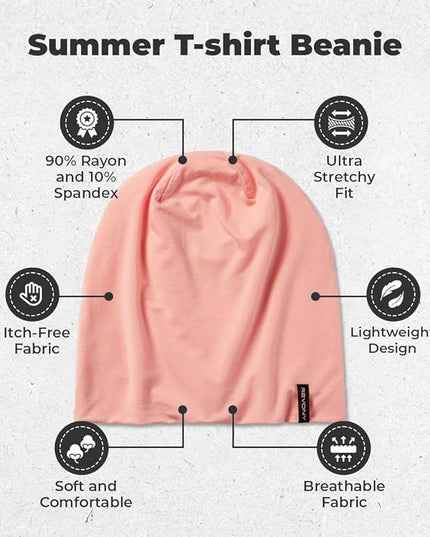 Summer T-Shirt Beanie for Men & Women - Soft Modal - Slouchy Style
