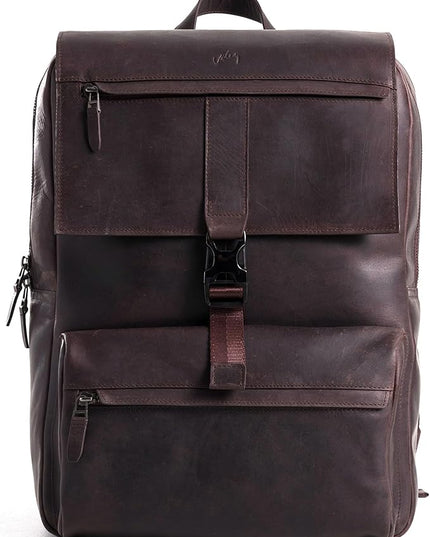 Leather Backpack for Men & Women, Classic Dark Brown - Handcrafted Top Grain Leather vintage backpack with 17-Inch Laptop Sleeve - Lightweight, Stylish & Durable for Business, Travel & Everyday Use