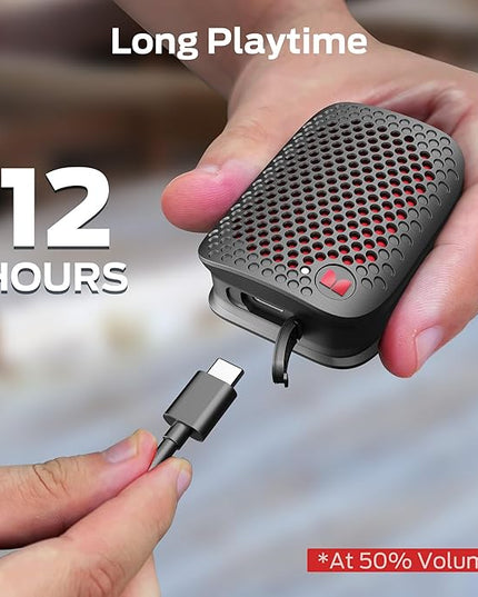 Monster Blaster Micro Wearable Bluetooth Speaker, Clip-On Wireless Small Portable Speaker with Built-in Mic (Non-Magnetic), IPX7 Waterproof, TWS, Hands-Free Music/Calls for Work/Cycling/Running, Black