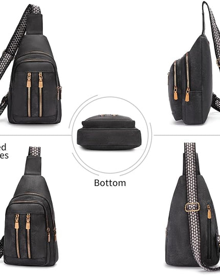 FALAN MULE Crossbody Bags for Women Trendy Leather Sling Chest Bag Fanny Packs for Women