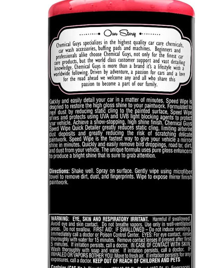 Chemical Guys WAC_202_1602 Speed Wipe Spray Gloss & Quick Detailer, Great for Cars, Trucks, SUVs, Motorcycles, RVs & More, Cherry Scent, 16 oz (2 Pack)