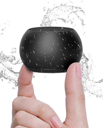 Small Speaker, Portable Bluetooth Speaker with Loud Stereo Sound and Robust Bass, Mini Speaker with Lanyard Easy to Carry, Brief Design, IPX7 Waterproof for Shower, Room, Biking, Hiking, Black