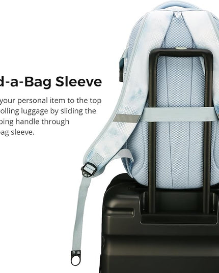 Swissdigital Laptop Backpack with USB Charging Port, Travel Backpack Fits 15.6 inches Computer, 31L Backpack for Men, Polka Blue | SD803-105