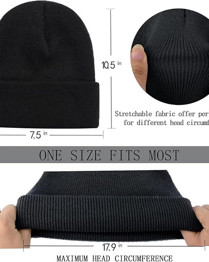 ZOORON 1&2 Pack Beanie for Men Women Slouchy Beanie Hats Winter Knit Caps Soft Ski Hat Unisex