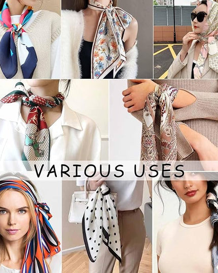 Dailyacc Hair Scarf for Women Fashion Silky Satin Headscarf Wrap Breathable Lightweight Neck Scarves For Handbag