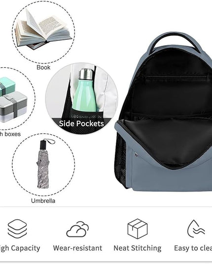 Fashion Slate Gray Backpack Lightweight Large Capacity Laptop Daybag for Travel Work