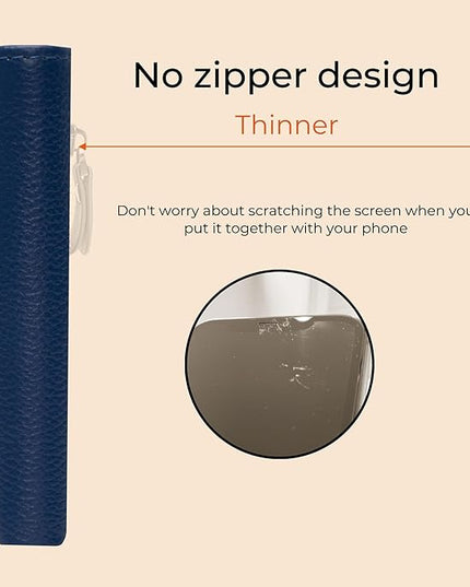 Bveyzi Ultra Slim Small RFID Wallet for Women, Leather Tiny Thin Bifold Pocket Ladies Wallet