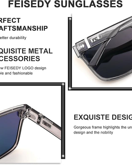 FEISEDY Sunglasses for Women Men, Fashion Mirrored Single Lens, Driving Beach Sunnies UV400 Shades B2996