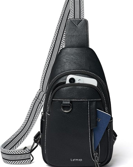 7L Sling Bag for Women Men Leather Small Sling Backpack Daypack Anti Theft Fanny Pack Crossbody Purse Travel
