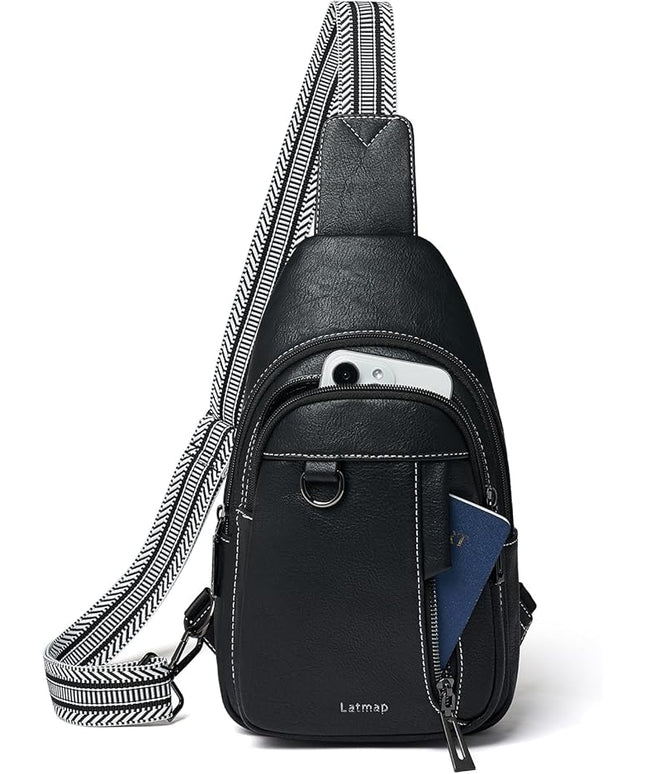 7L Sling Bag for Women Men Leather Small Sling Backpack Daypack Anti Theft Fanny Pack Crossbody Purse Travel