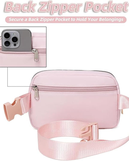 Belt Bag for Women, Cross Body Fanny Pack Fashion Waist Packs Everywhere Belt Bag with Adjustable Strap Gifts for Teen Girls Women Men (Pink)