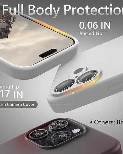 FireNova Magnetic for iPhone 17 Case, Compatible with MagSafe, [Integrated Silicone Camera Control Button] [Camera Protection] Anti-Scratch Microfiber Lining Phone Case, 6.3", White