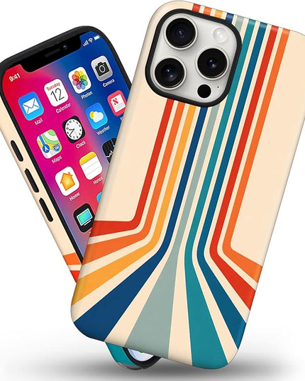 Magnetic for iPhone 14 Pro Case Cute Frog Stripes Phone Case, Summer Shockproof Slim TPU and Hard PC Protective Phone Cover Compatible with MagSafe Designed for Women Girls