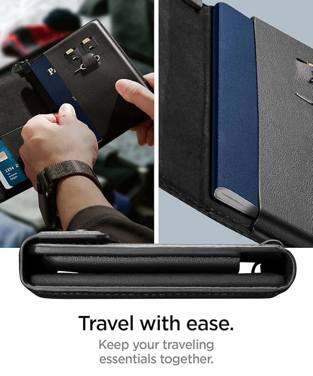 Spigen Life for Passport Card Cover Holder with RFID Blocking Technology Wallet Travel Documents Organizer Protector Accessories, SIM Card Pin Included