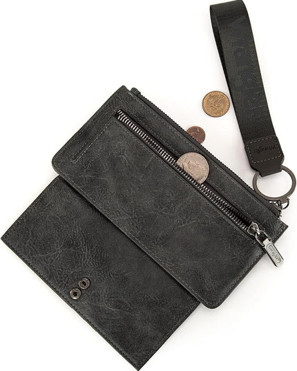 Montana West X Wrangler Wallet for Women Ladies Female Card Cases & Money Organizers Wristlet with Wallet Large Clutch with Coin Purse Smooth Zipper and Rfid Lining