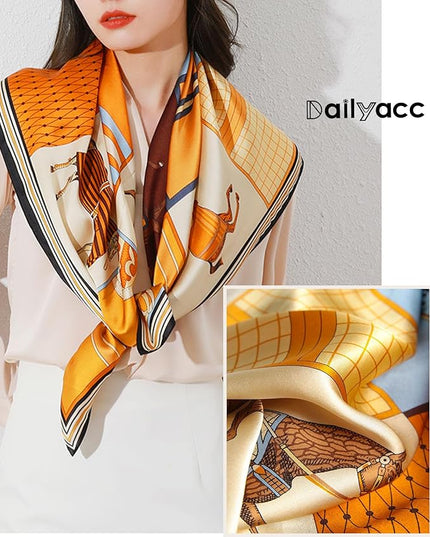 Dailyacc Hair Bandanas Scarf For Women Lightweight Fashion Neck Silk Satin Head Scarves For Sleeping Handbags Scarf