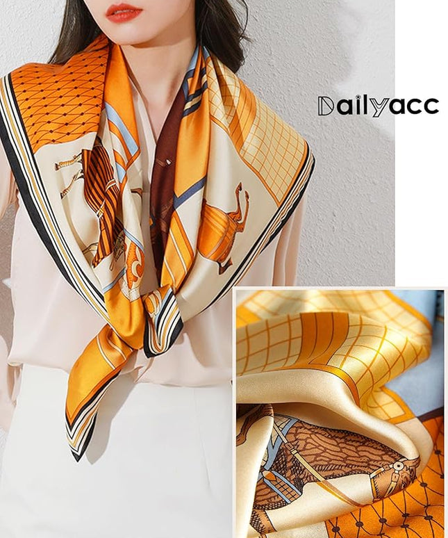 Dailyacc Hair Bandanas Scarf For Women Lightweight Fashion Neck Silk Satin Head Scarves For Sleeping Handbags Scarf