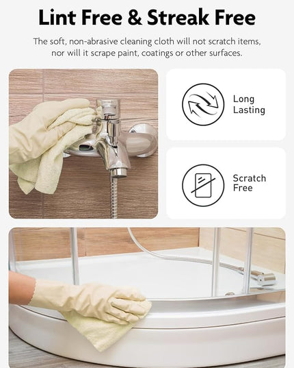 Fantasticlean Microfiber Cleaning Cloth Roll -30 Pack, Tear Away Microfiber Towels, 12" x 12", Reusable, Washable, Scratch Free, Ultra Absorbent Dishcloth for All-Around Cleaning Supplies (Beige)