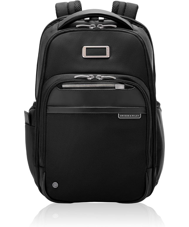 Briggs & Riley Medium Backpack for Women & Men - Laptop Backpack, For Work & Travel, Carry On Size, Lightweight & Durable, Padded Straps, Fits up to 14" Laptop - @work Collection, Black