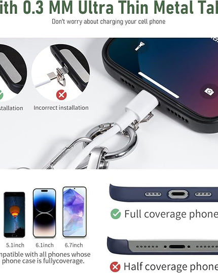 Clip and Go Strap for Phone with Wallet Crossbody Phone Lanyard and Detachable Checkered Bag with ID Window and RFID Pouch for Daily Travel.