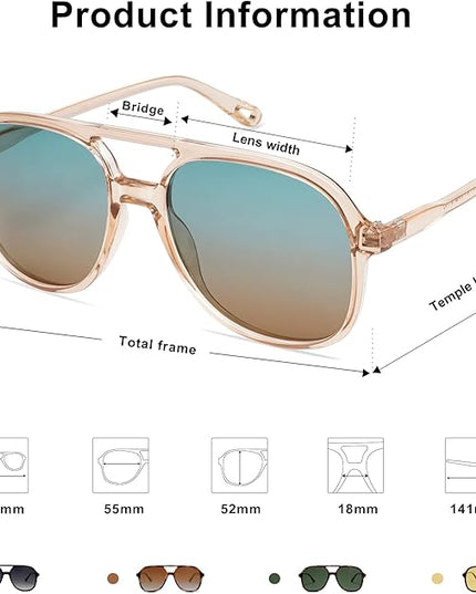 SOJOS Retro Polarized Aviator Sunglasses Womens Mens Classic 70s 80s Vintage Trendy Square Aviators SJ2174
