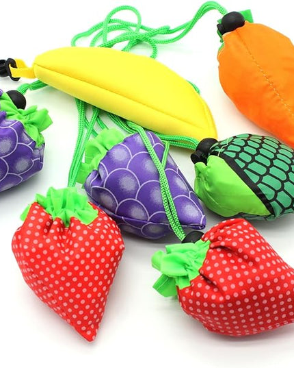 10PCS Fruits Reusable Grocery Shopping Tote Bags Folding Pouch Storage Convenient for Travel