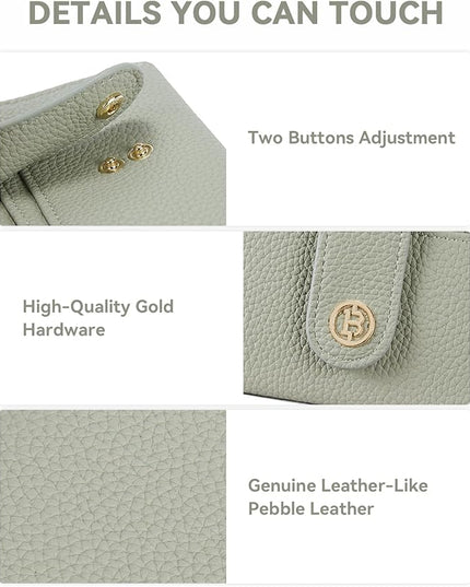 BOSTANTEN Slim Wallet for Women Small RFID Blocking Credit Card Holder Leather Bifold Wallets with Zipper Coin Pocket Light Green
