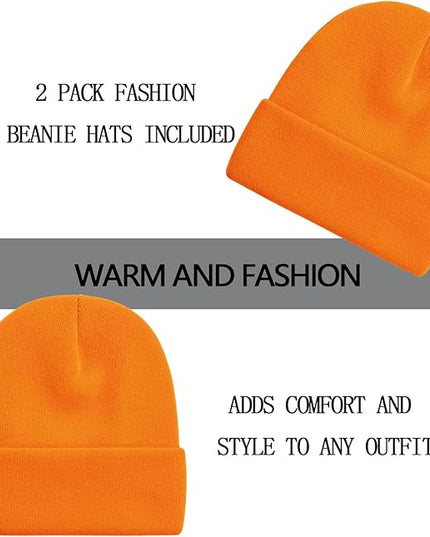 ZOORON 1&2 Pack Beanie for Men Women Slouchy Beanie Hats Winter Knit Caps Soft Ski Hat Unisex