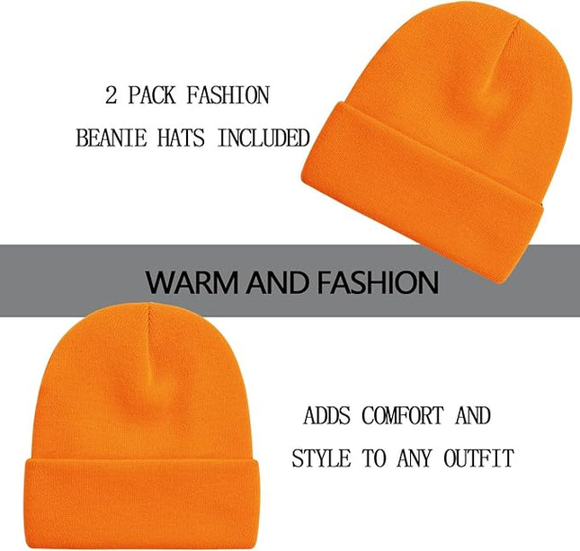 ZOORON 1&2 Pack Beanie for Men Women Slouchy Beanie Hats Winter Knit Caps Soft Ski Hat Unisex
