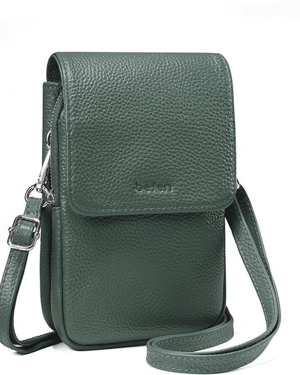 befen Genuine Leather Small Crossbody Bags for Women, Cell Phone Cross body Purse Bag with RFID Blocking Card Slots