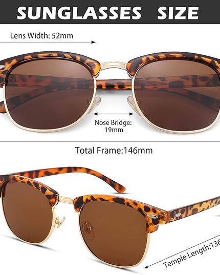 Pro Acme Semi-Rimless Polarized Sunglasses UV 400 Protection for Women Men