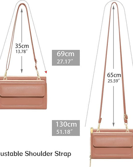 KUKOO Small Crossbody Bag Cell Phone Purse Wallet with Credit Card Slots for Women
