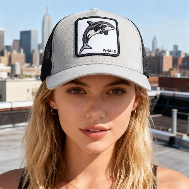 Classic Unisex Various Animal Series Embroidery Farm Adjustable Mesh Snapback Trucker Hat