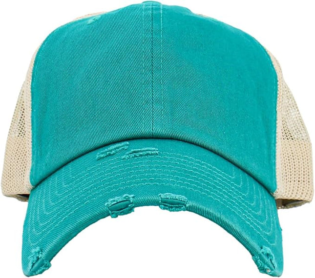 KBETHOS Vintage Washed Distressed Cotton Dad Hat Baseball Cap Adjustable Polo Trucker Unisex Style Headwear