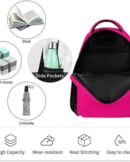Fashion Fuchsia Backpack Lightweight Large Capacity Laptop Daybag for Travel Work