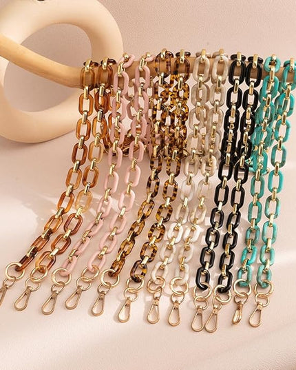 Phone Crossbody Chain Cell Phone Lanyard,Acrylic Shouder Strap Universal Cellphone Chain Strap with Tether Patches Compatible with Most Phones Bag Purse (T)