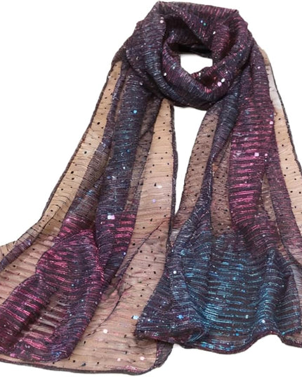 Floerns Women's Sequin Bandana Square Scarf Silk Scarves Mesh Shawl and Wrap for Evening Dresses
