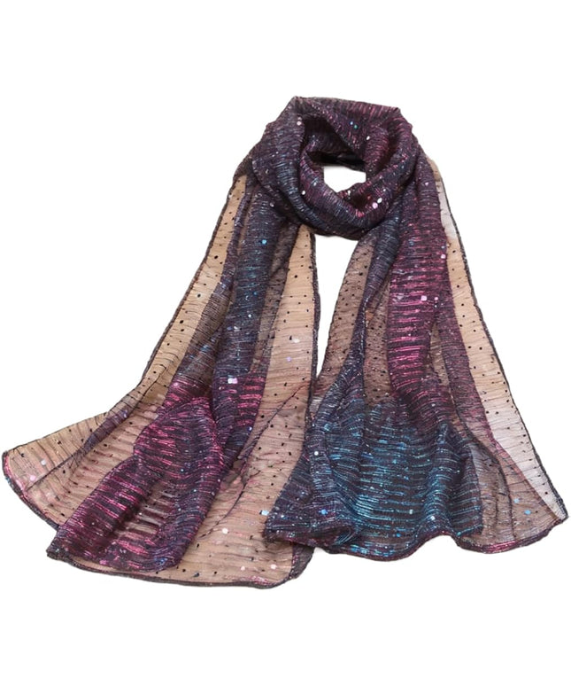 Floerns Women's Sequin Bandana Square Scarf Silk Scarves Mesh Shawl and Wrap for Evening Dresses