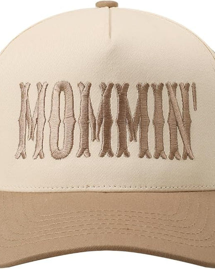 MIRMARU Two-Tone Vintage Canvas Trucker Hats for Men & Women, Adjustable Size Baseball Caps with Trendy Embroidered Design