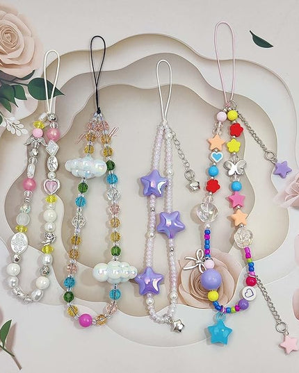 Phone Charms Cute Beaded Phone Lanyard Wrist Strap Aesthetic CellPhone Keychain Cute PhoneCharms for Women