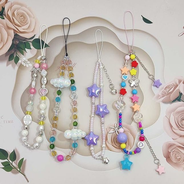 Phone Charms Cute Beaded Phone Lanyard Wrist Strap Aesthetic CellPhone Keychain Cute PhoneCharms for Women