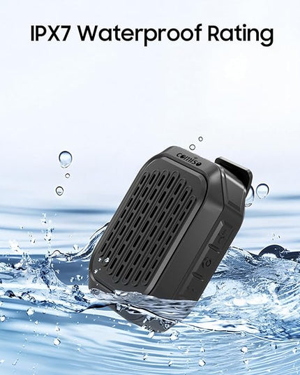 comiso Wearable Bluetooth Speakers, Clip-On Portable Mini Bluetooth Speaker with Built-in Mic for Hands-Free Music and Calls, Waterproof Up to 10 Hours Playtime, Small Wearable Clip On (Non-Magnetic)